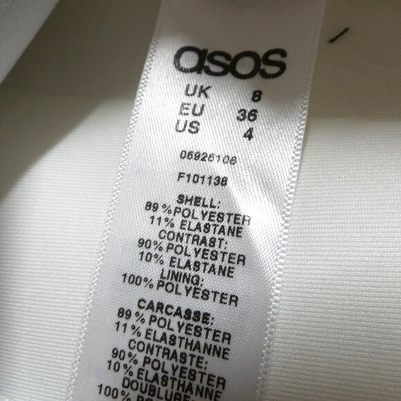 asos Prom Dress Womens 4 Black White Strapless Stretchy Silhouette Bombshell NWT - Picture 11 of 12